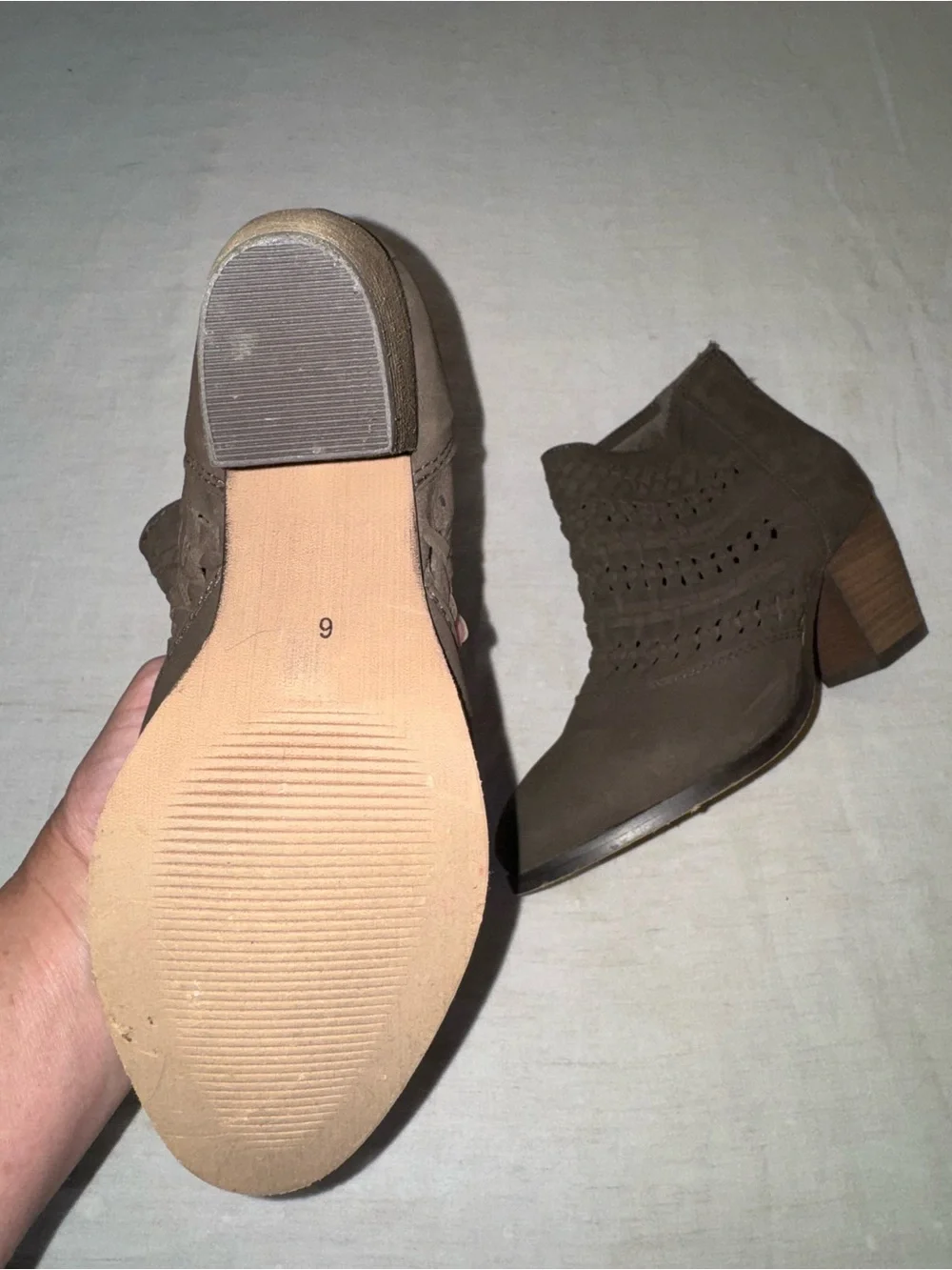 Diba Woven Accent Brown Ankle suede Boots for Women